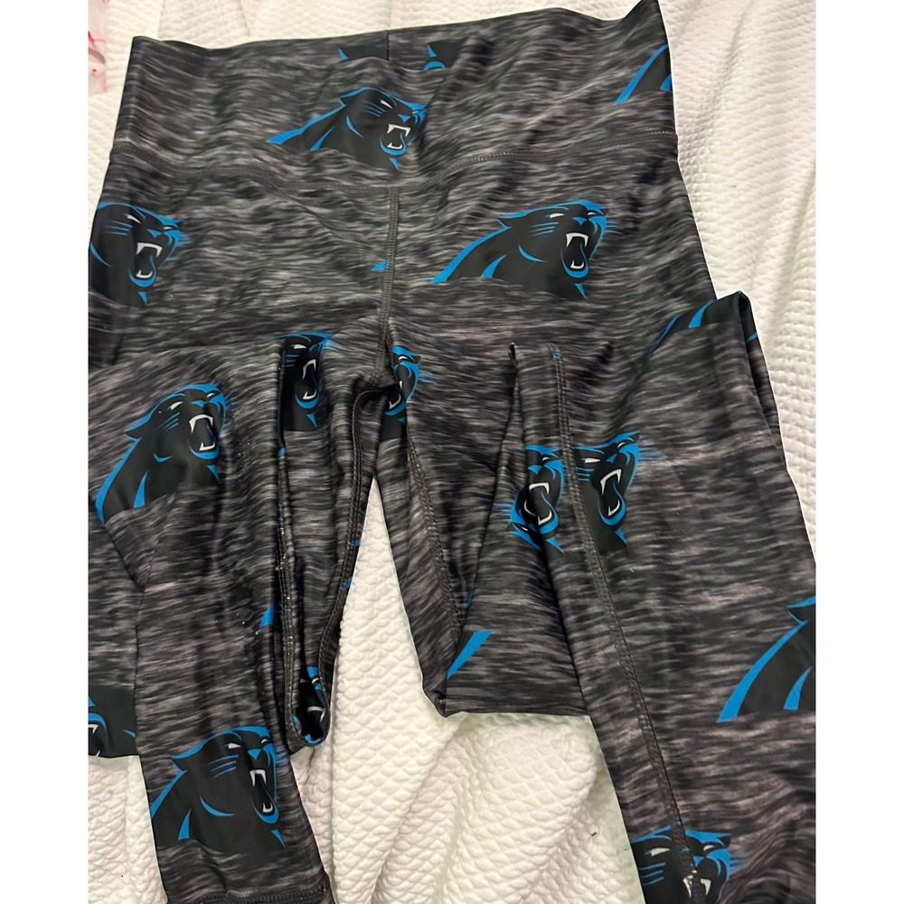 Carolina Panthers NFL Team Apparel Womens Black Gray Leggings‎ Size S